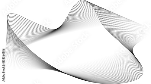 Rounded square line with blending modern. Technology style, future, science, digital. Overlay vector lines