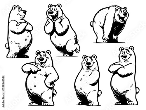 Cartoon vector polar bears
