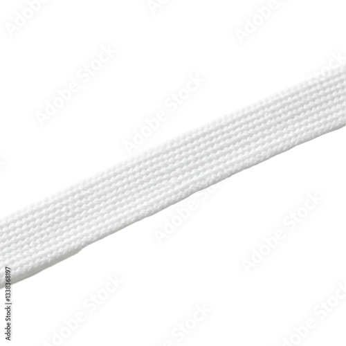 White Flat Shoelace on Transparent  background