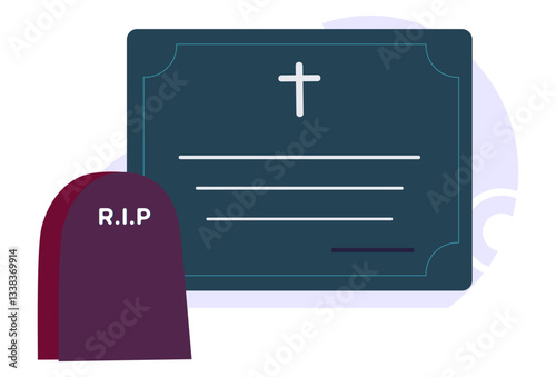 Death Certificate Concept Illustration Stylish and Beautiful