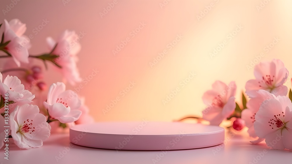 Blossom-Adorned Serene Mockup Soft Focus Elegance with Sunset-Inspired Gradient Blossom-Adorned Serene Mockup Soft Focus Elegance with Sunset-Inspired Gradient