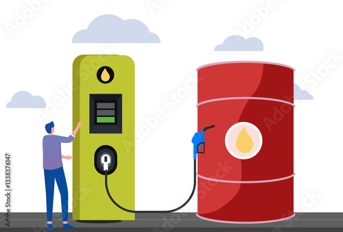 Petrol Concept Illustration Stylish and Beautiful