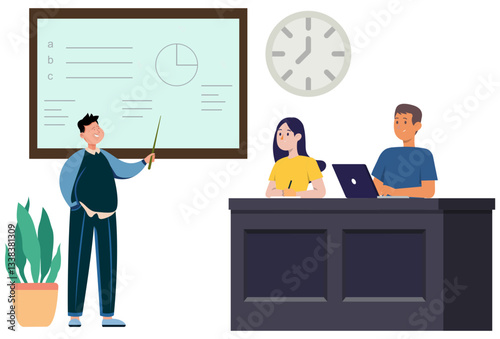 Classes Concept Illustration Stylish and Beautiful
