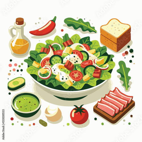 healthy, lunch, food, cheese, meal, lettuce, fresh, salad, green, gourmet, bread, parmesan, delicious, sauce, vegetable, dinner, caesar, bowl, chicken, appetizer, cuisine, dish, crouton, grilled, plat