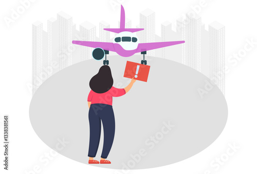 Direct Flight Concept Illustration Stylish and Beautiful