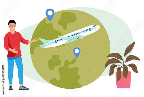 International Flight Concept Illustration Stylish and Beautiful