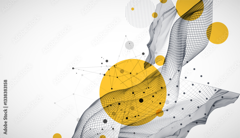 custom made wallpaper toronto digitalThe abstract wave is made in a frame style. Template for science and technology presentation. Vector art.