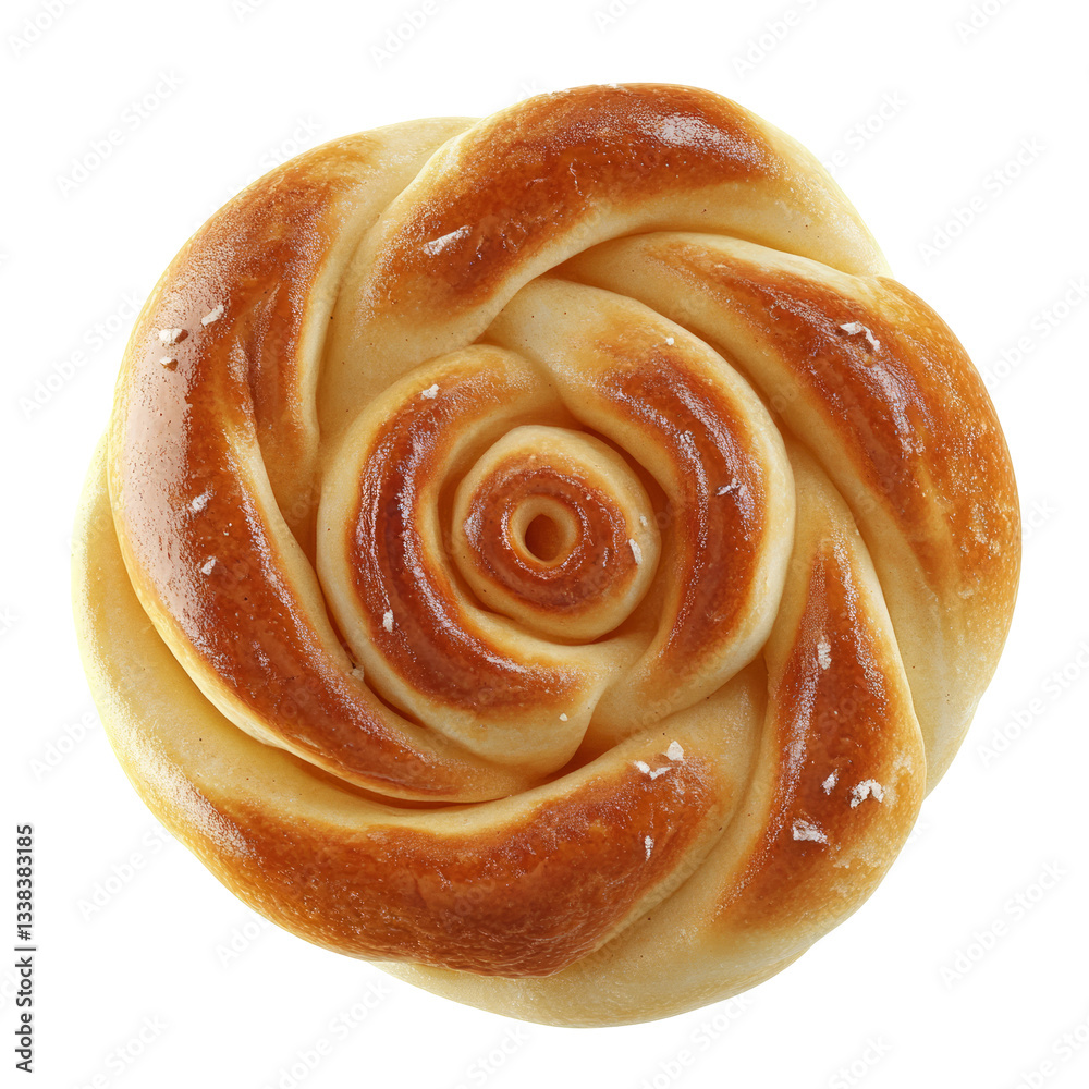 Fototapeta premium Rose Shaped Pastry On Transparent or white.