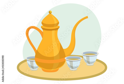Arabic Teapot Concept Illustration Stylish and Beautiful