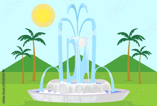 Fountain Concept Illustration Stylish and Beautiful