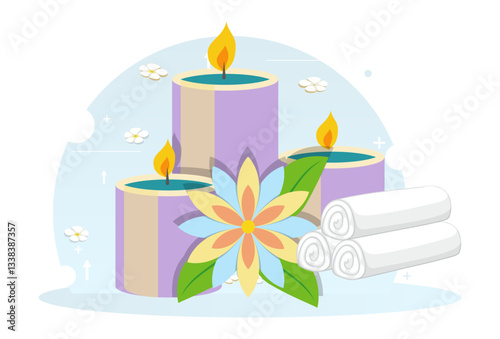 Spa Candle Concept Illustration Stylish and Beautiful