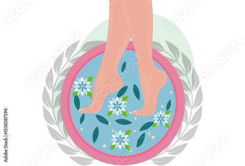 Foot Spa Concept Illustration Stylish and Beautiful