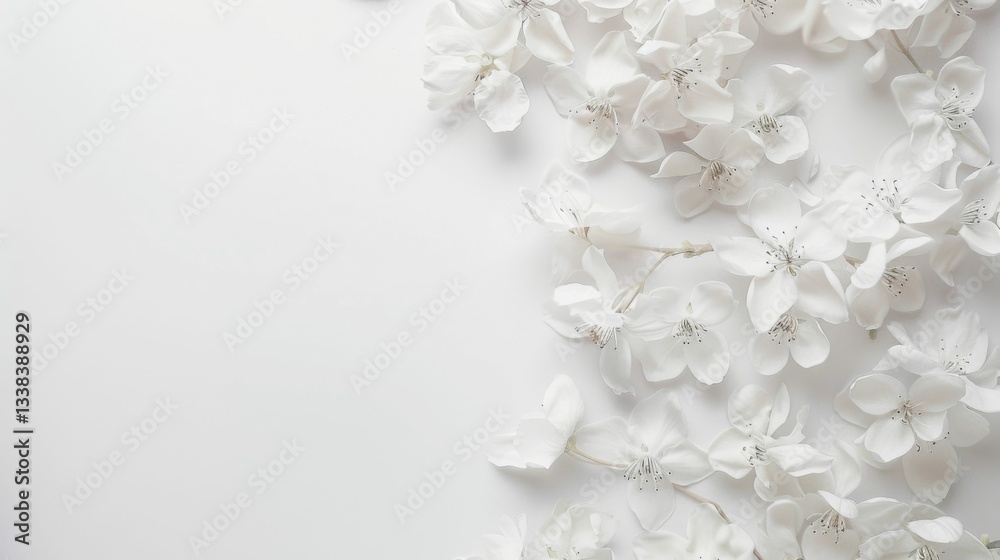 A white background with a bunch of white flowers A white background with a bunch of white flowers