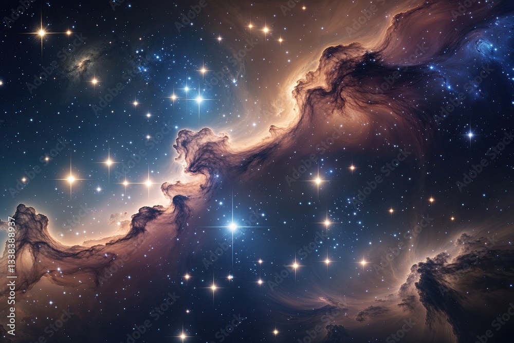 Fototapeta premium Stunning Nebula Galaxy Artwork with Vibrant Stars and Elegant Color Tones