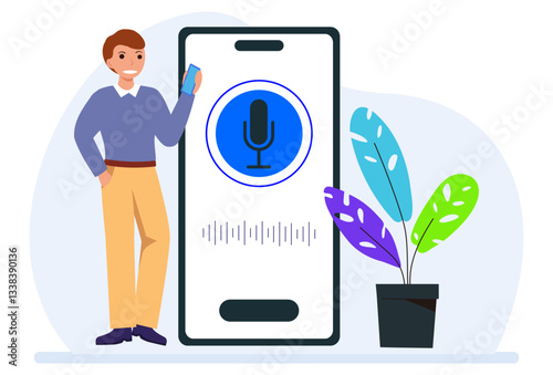 Audio Guide Concept Illustration Stylish and Beautiful