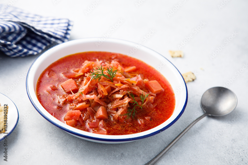 Traditional beetroot soup with garlic Traditional beetroot soup with garlic