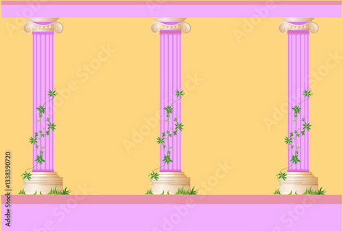 Column Concept Illustration Stylish and Beautiful