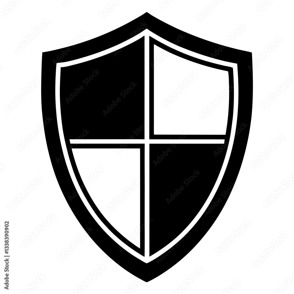 shield Vector Shilhouette icon set shield Vector Shilhouette icon set
