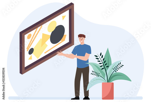 Interactive Exhibit Concept Illustration Stylish and Beautiful