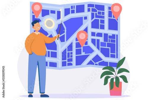 Guided Tours Concept Illustration Stylish and Beautiful