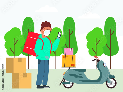Delivery Concept Illustration Stylish and Beautiful
