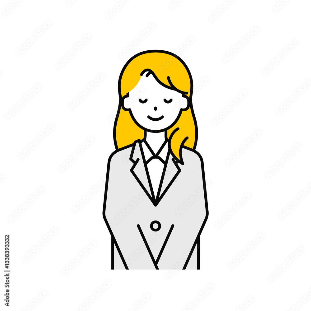 上半身のポーズ_シンプルな会社員の女性18 上半身のポーズ_シンプルな会社員の女性18