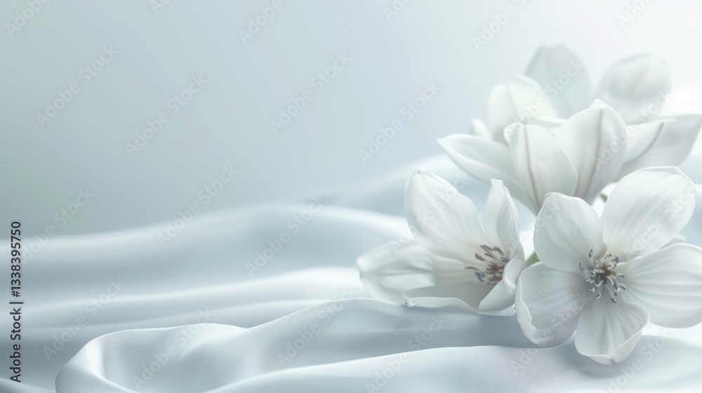 Obraz premium A clean, white backdrop emphasizes simplicity and purity.