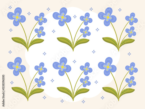 Alpine Forget Me Not Concept Illustration Stylish and Beautiful