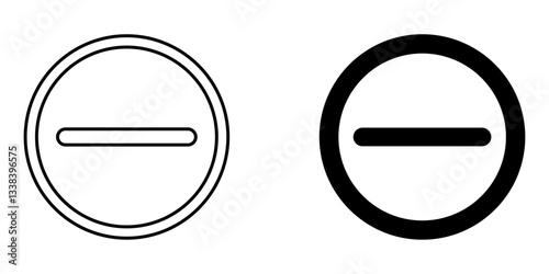 Minus Icon – Line & Glyph Symbol for Subtraction and Reduction