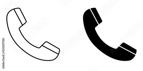 Telephone Icon – Line & Glyph Classic Communication Symbol