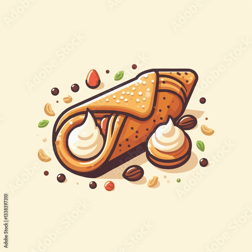 dessert, pastry, sweet, cannoli, food, chocolate, cream, italian, delicious, bakery, gourmet, italy, traditional, cannolo, background, sicily, breakfast, white, filling, creamy, sugar, baked, crust, c
