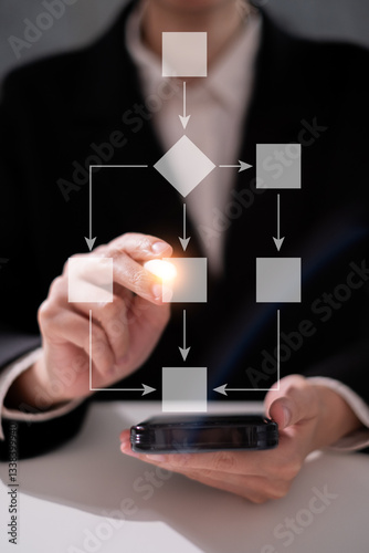 Business diagram flowchart process strategy chart management workflow solution implement concept