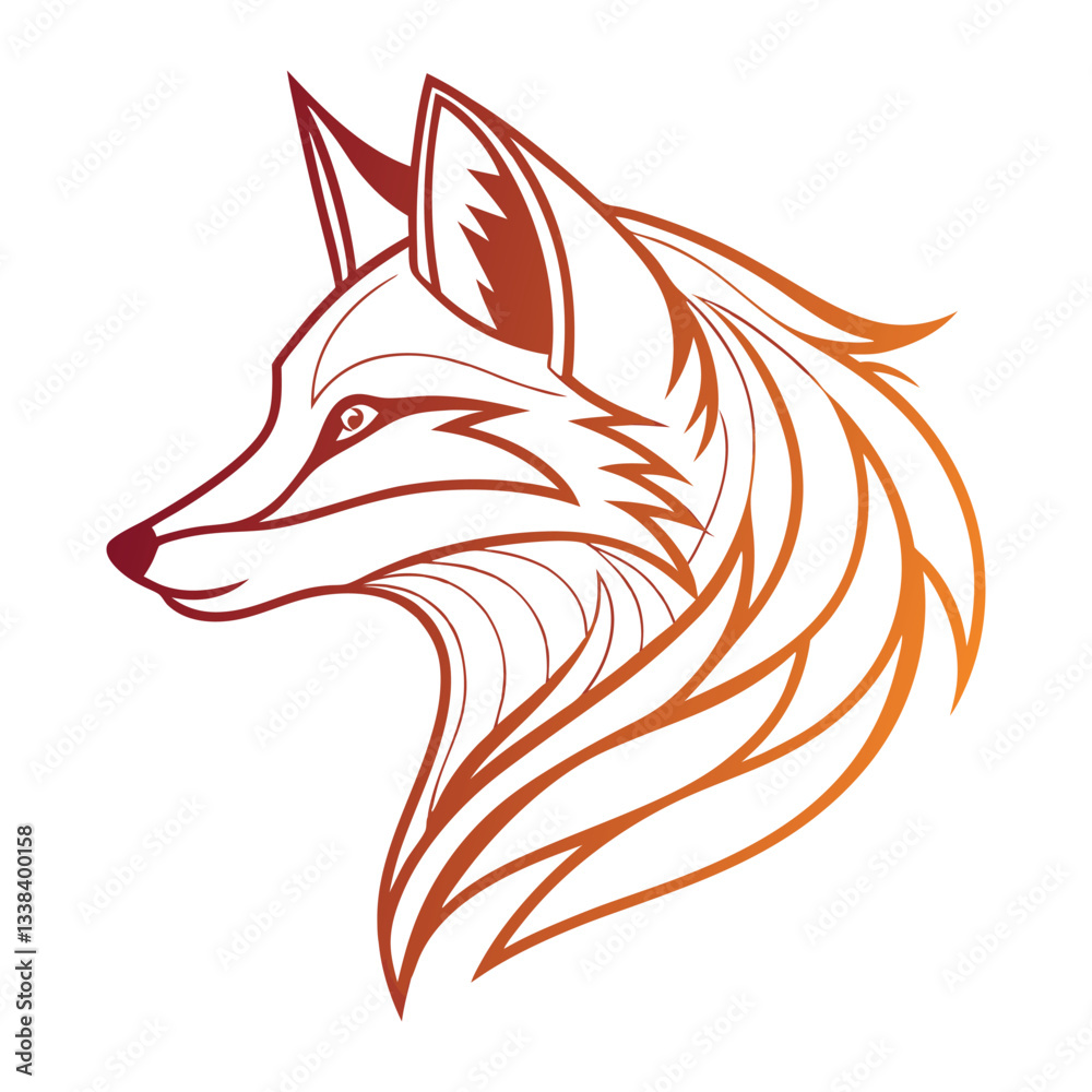 Obraz premium A fierce stylized fox head logo design