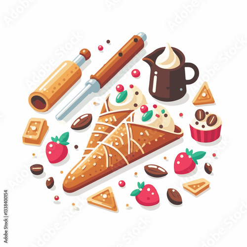 dessert, pastry, sweet, cannoli, food, chocolate, cream, italian, delicious, bakery, gourmet, italy, traditional, cannolo, background, sicily, breakfast, white, filling, creamy, sugar, baked, crust, c
