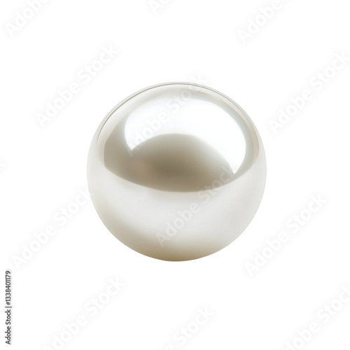 Shiny white pearl, isolated on transparent background 