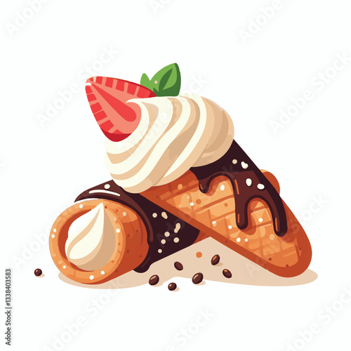 dessert, pastry, sweet, cannoli, food, chocolate, cream, italian, delicious, bakery, gourmet, italy, traditional, cannolo, background, sicily, breakfast, white, filling, creamy, sugar, baked, crust, c