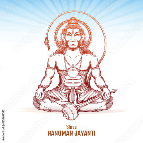 Hanuman jayanti post and greeting card design