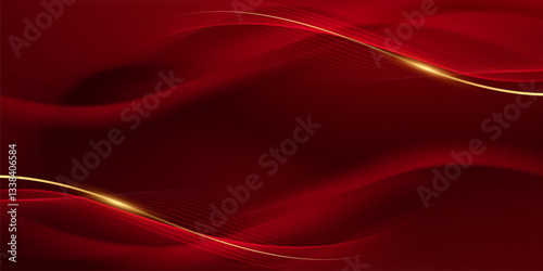 Abstract background design modern red and gold geometric elements vector illustration