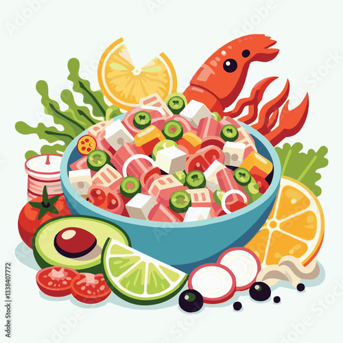 ceviche, food, seafood, gourmet, lime, fresh, meal, fish, appetizer, delicious, cuisine, citrus, peru, peruvian, restaurant, raw, cebiche, marinated, cilantro, onion, seviche, lunch, background, salad