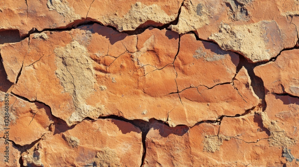 Fototapeta premium Cracked Orange Brick Wall Texture Background