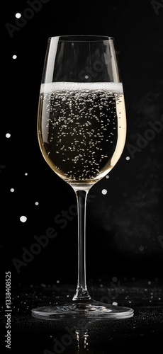 A glass of sparkling wine