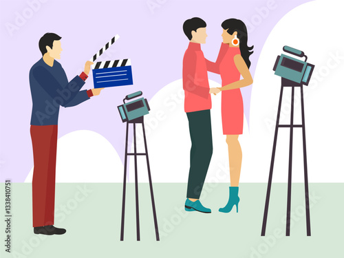 Film Cut Concept Illustration Stylish and Beautiful