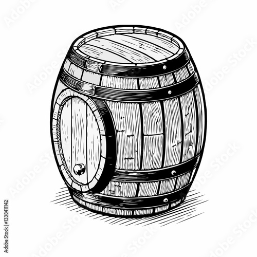 wooden barrel isolated on white