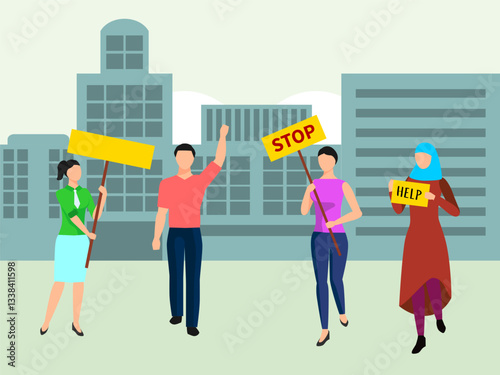 Anti Government Concept Illustration Stylish and Beautiful