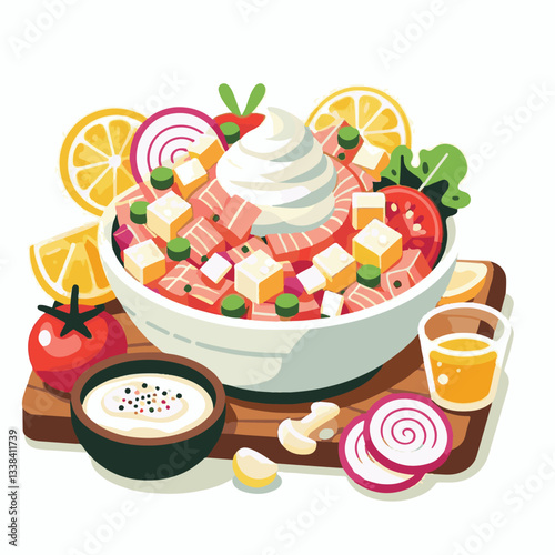 ceviche, food, seafood, gourmet, lime, fresh, meal, fish, appetizer, delicious, cuisine, citrus, peru, peruvian, restaurant, raw, cebiche, marinated, cilantro, onion, seviche, lunch, background, salad