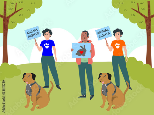 Animal Rights Concept Illustration Stylish and Beautiful
