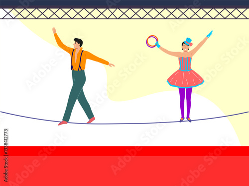 Balancing Art Concept Illustration Stylish and Beautiful