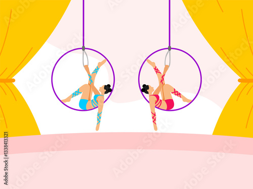 Hoop Concept Illustration Stylish and Beautiful