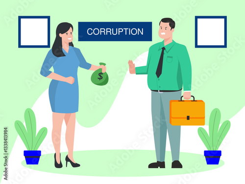 Corruption Concept Illustration Stylish and Beautiful