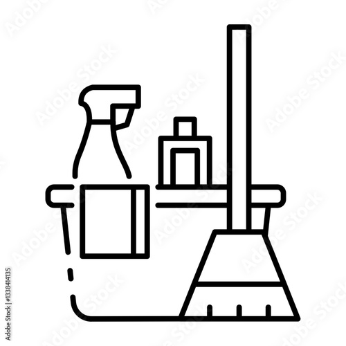 This Cleaning equipment icon is suitable for May Day, Labour Day, etc